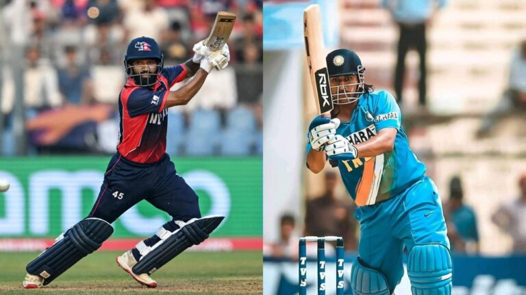 Dipendra Singh Airee’s MS Dhoni-Like Six Stuns Fans in Nepal vs USA Match