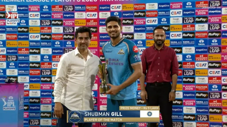 “Happy to get the win”: Shubman Gill delighted after winning POTM and stroming i – Shubman Gill Brilliance Guides Gujarat Titans to IPL 2026 Final
